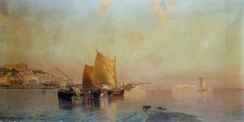 Porto di Napoli con le barche